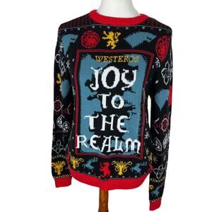 NWT HBO Game of Thrones Westeros Joy to the Realm Christmas Sweater Size M